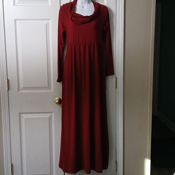 Mother Bee long sleeve maternity super soft cowl neck maxi dress Sz M NWOT - Picture 1 of 8